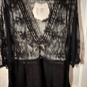 Ashley Taylor Black Lace Overlay